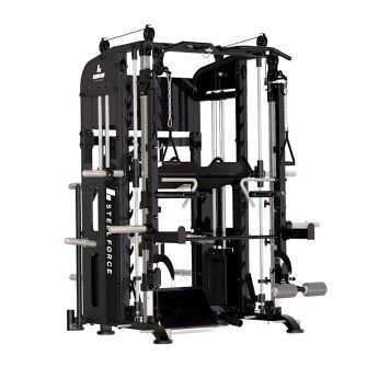 Binom Steel Force B21-V2 Multigym, Double Pulley, Multipower, Beinpresse, Dips und Zubehör