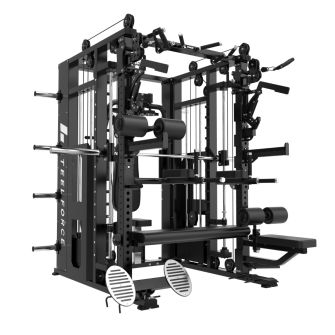 Binom Steel Force Multigym B23 mit 100 kg x 3 Türmen, High/Low Pulley, Multipower, Brustkontraktor, Rudern, Bauchmuskeln, Klimmzüge, Dips und Acc.