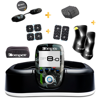 COMPEX SP 8.0 WOD Edition Wireless + Rodilleras + Guía de Entrenamiento + Accesorios 
